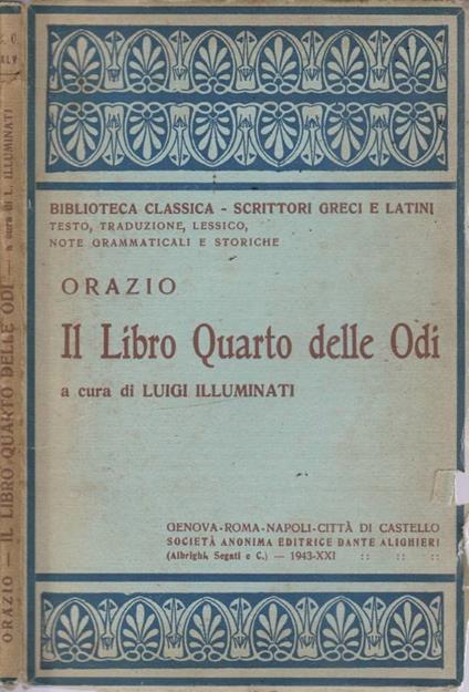 Il Libro Quarto delle Odi - copertina