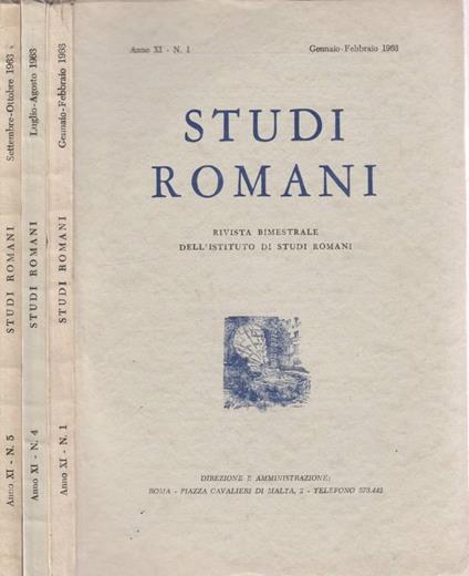 Studi romani anno XI, n 1,4,5 1963 - copertina