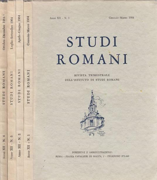 Studi romani anno XII, n 1,2,3,4 1964 - copertina