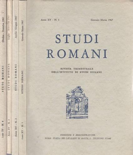 Studi romani anno XV, n 1,2,3,4 1967 - copertina