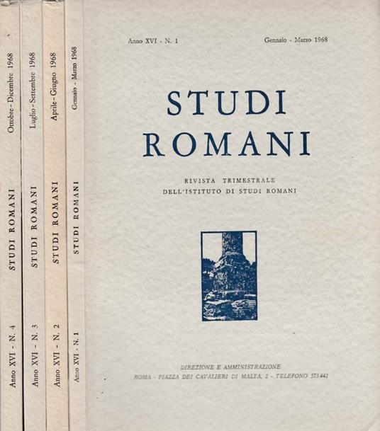 Studi romani anno XVI, n 1,2,3,4 1968 - copertina