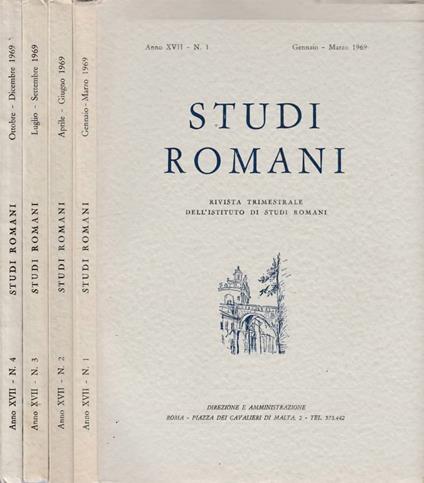 Studi romani anno XVII, n 1,2,3,4 1969 - copertina