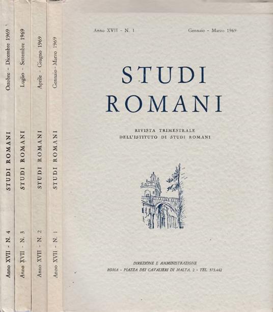 Studi romani anno XVII, n 1,2,3,4 1969 - copertina