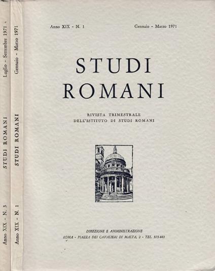 Studi romani anno XIX, n 1,3 1971 - copertina