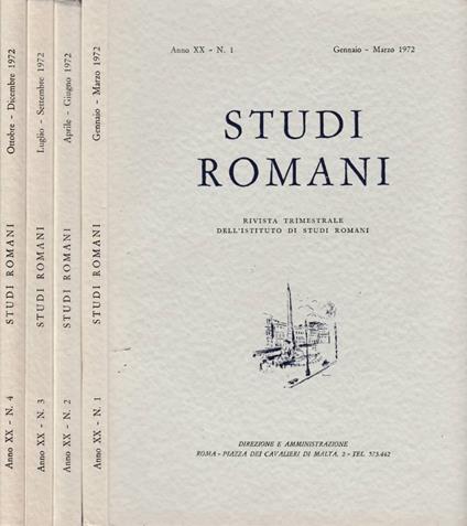 Studi romani anno XX, n 1,2,3,4 1972 - copertina