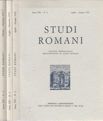 Studi romani anno XXI, n 2,3,4 1973 - copertina