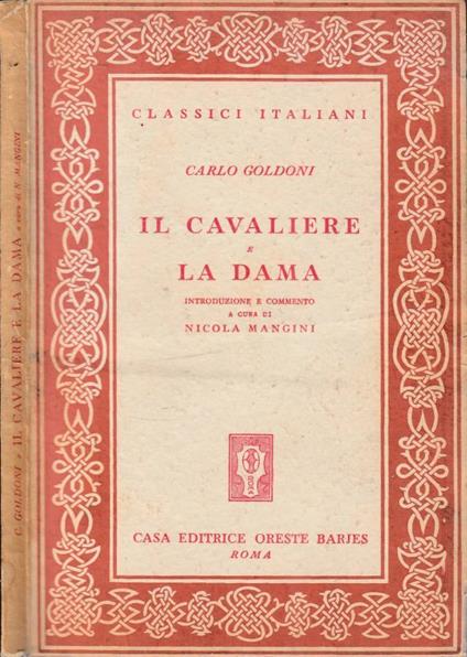 Il cavaliere e la dama - Carlo Goldoni - copertina