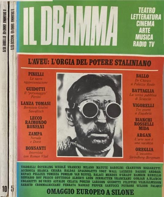 Il Dramma anno 46, n 5,10 maggio, ottobre 1970 - copertina