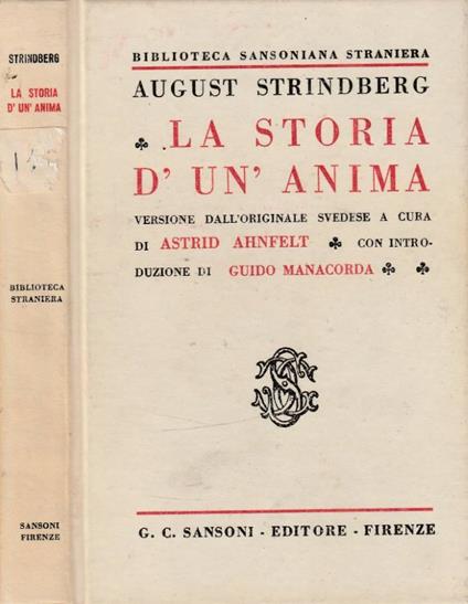 La storia di un'anima - August Strindberg - copertina