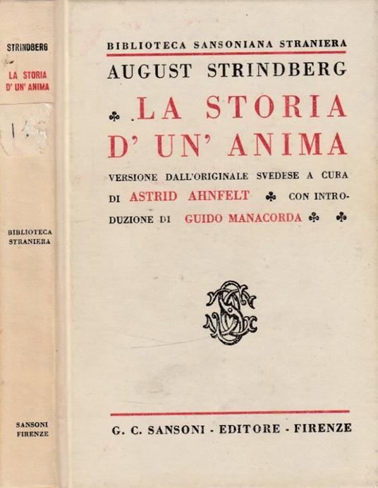 La storia di un'anima - August Strindberg - copertina