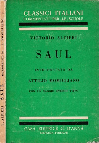 Saul - Vittorio Alfieri - copertina