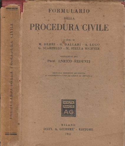 Formulario della procedura civile - copertina