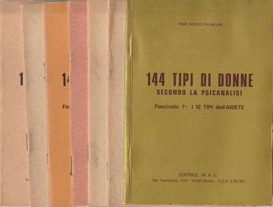 144 tipi di donne secondo la psicanalisi vol 1,4,5,9,10,11,1 - copertina