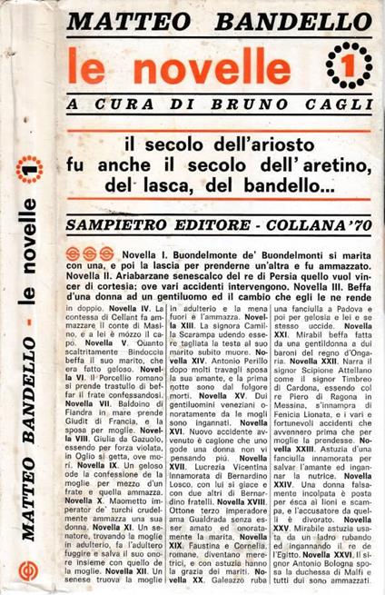 Le novelle - Matteo Bandello - copertina