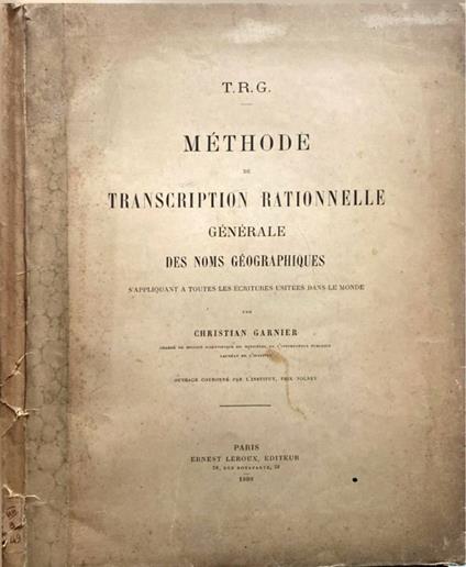Methode de transcription rationelle generale des noms geogra - copertina