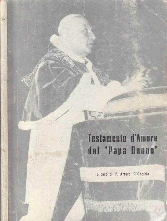 Testamento d'amore del "Papa Buon - copertina
