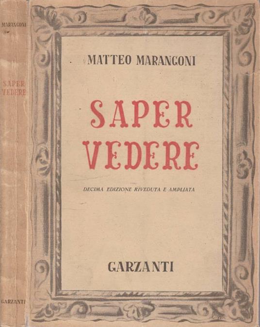 Saper vedere - Matteo Marangoni - copertina