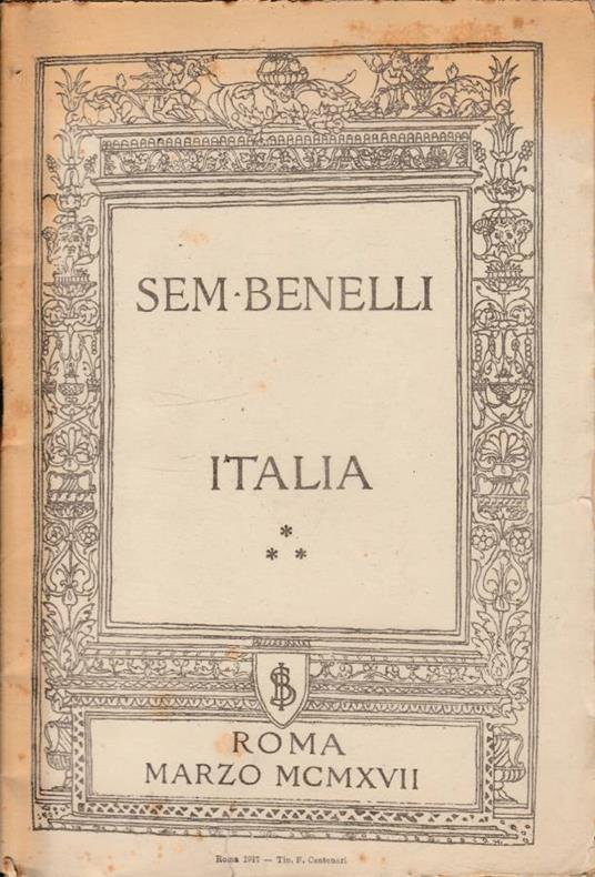 Italia - Sem Benelli - copertina