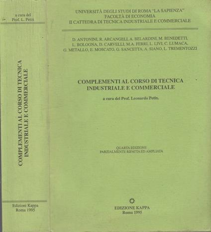Complementi al corso di tecnica industriale e commerciale - copertina
