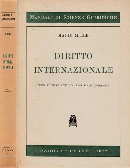 Diritto internazionale - Mario Miele - copertina
