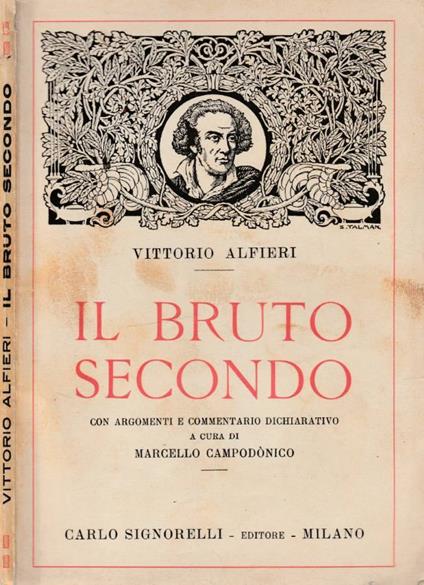 Il bruto secondo - Vittorio Alfieri - copertina