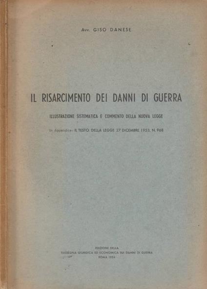 Il risarcimento dei danni di guerra - copertina