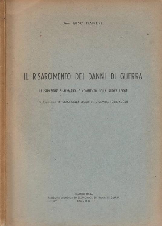 Il risarcimento dei danni di guerra - copertina