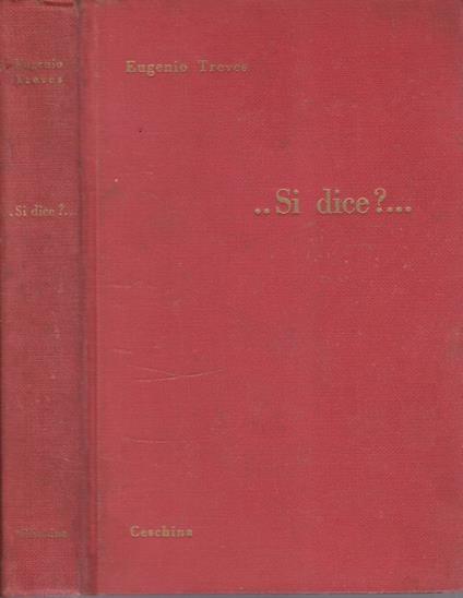 …si dice? - Eugenio Treves - copertina