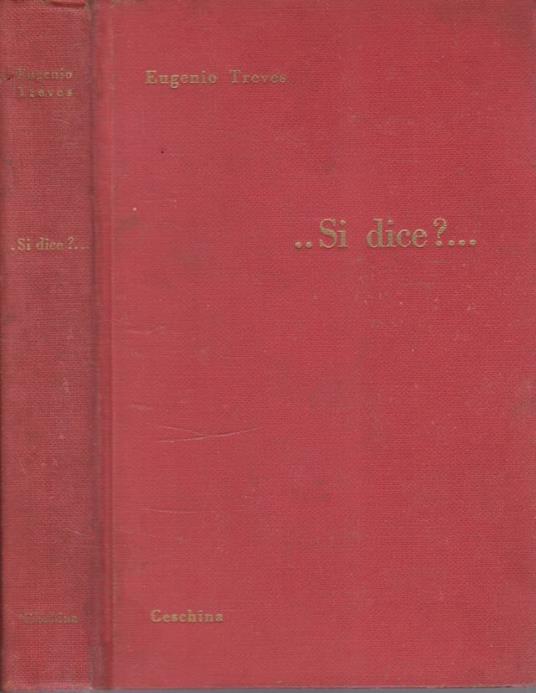 …si dice? - Eugenio Treves - copertina