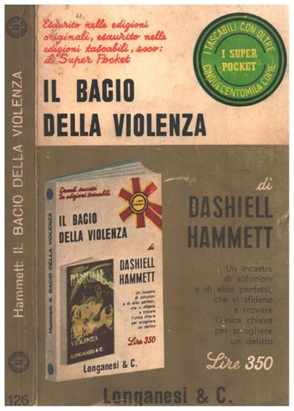 Il bacio della violenza - Dashiell Hammett - copertina
