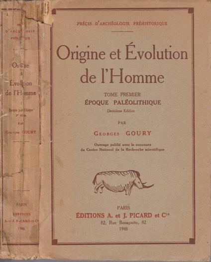 Origine et evolution de l'homme tomo I - copertina
