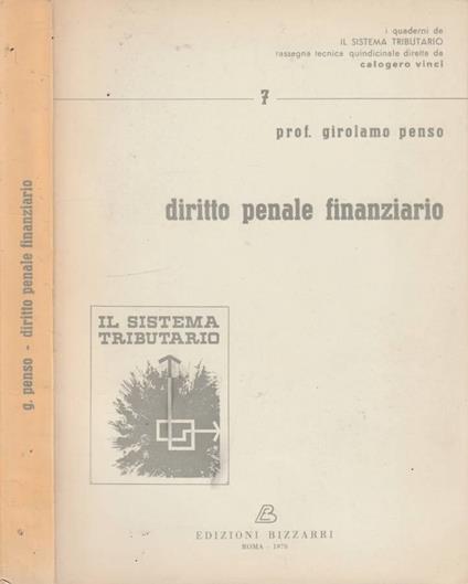 Diritto penale finanziario - Girolamo Penso - copertina