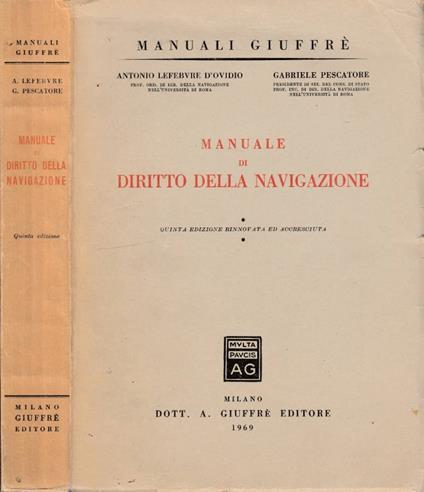 Manuale di diritto della navigazione - copertina