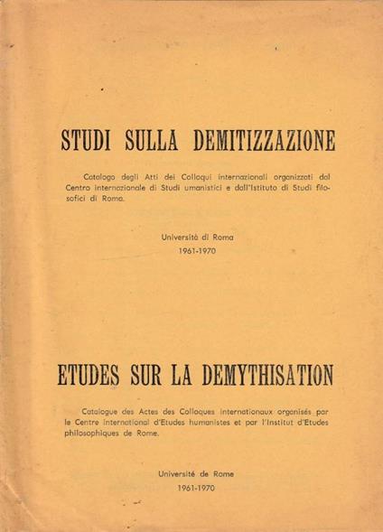 Studi sulla demitizzazione - copertina