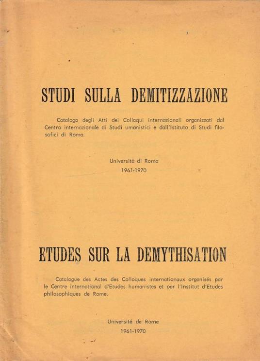 Studi sulla demitizzazione - copertina