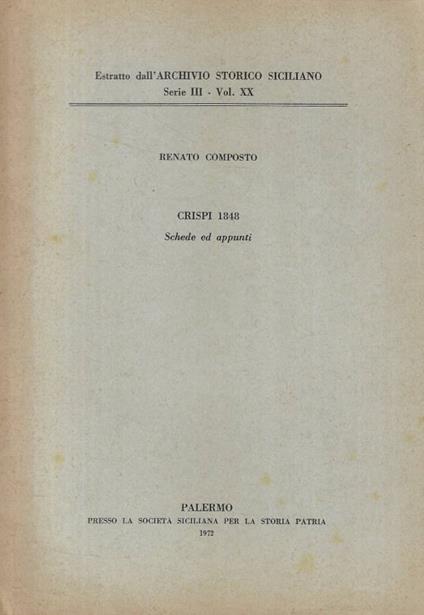Crispi 1848 - Renato Composto - copertina