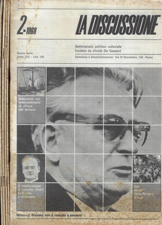 La discussione n. 2-3-4-5-6 Anno 1968 - copertina