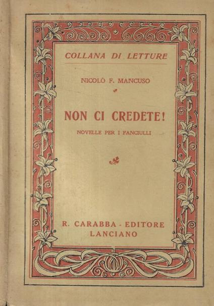 Non ci credete! - copertina