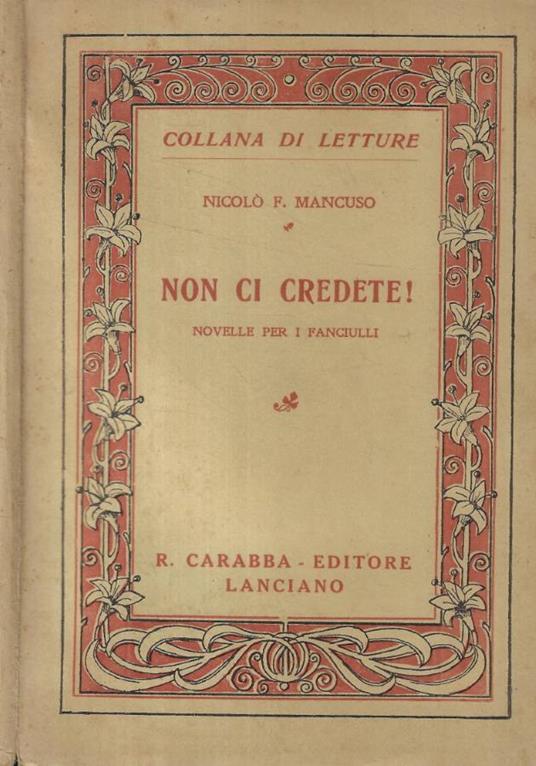 Non ci credete! - copertina