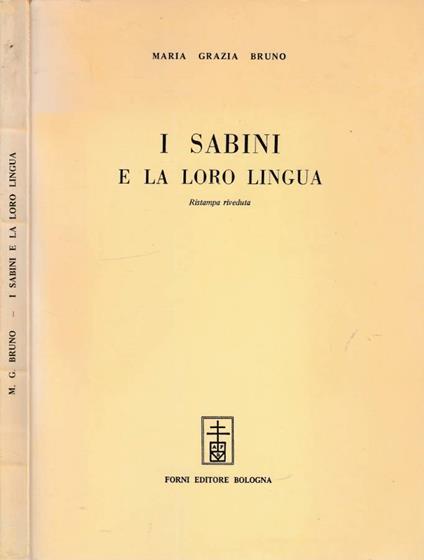 I Sabini e la loro lingua - copertina