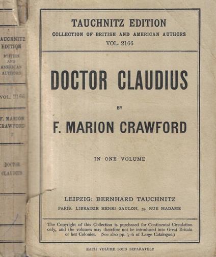 Doctor Claudius - copertina