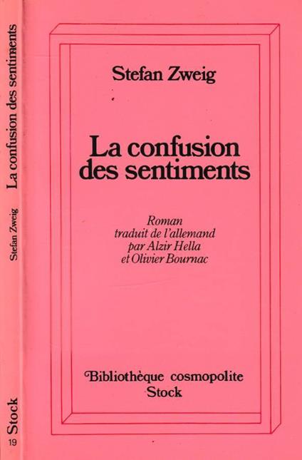 La confusion des sentiments - Stefan Zweig - copertina
