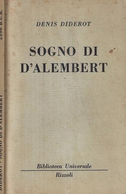 Sogno d'Alembert - Denis Diderot - copertina