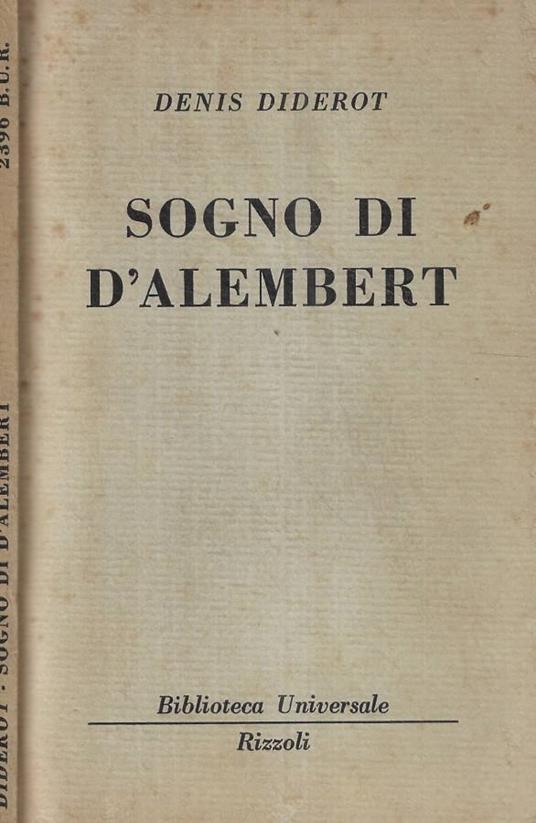 Sogno d'Alembert - Denis Diderot - copertina