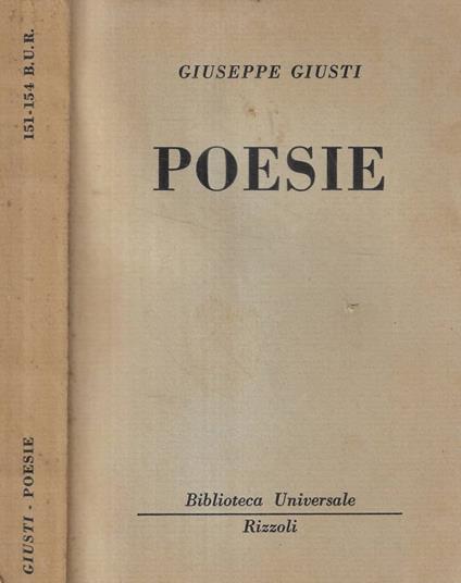 Poesie - Giuseppe Giusti - copertina