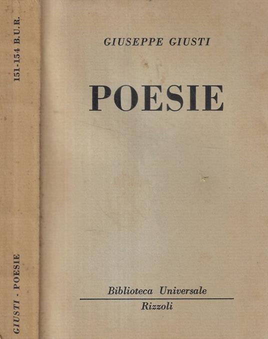 Poesie - Giuseppe Giusti - copertina