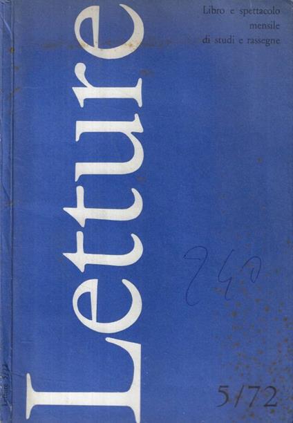 Letture n. 5 Anno 1972 - copertina