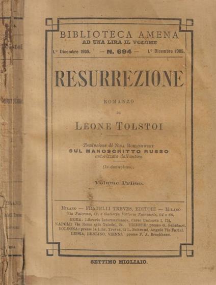 Resurrezione Vol. I - copertina