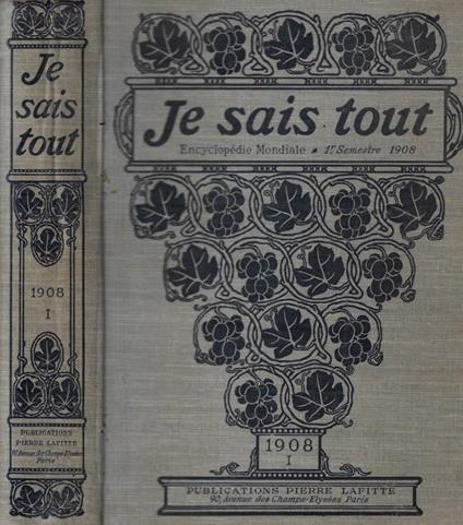 Je sais tout n. 1 Anno 1908 - copertina