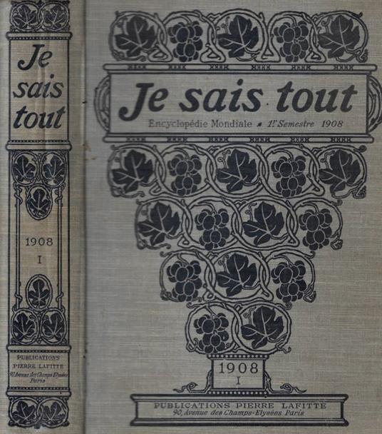 Je sais tout n. 1 Anno 1908 - copertina